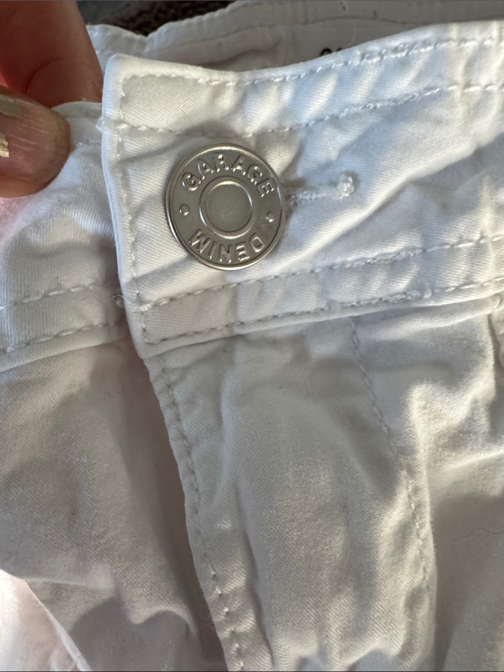 Garage White Cargo Pants with Drawstring Hems - Picture 7 of 7